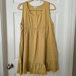 Umgee Mustard Yellow Mini Sleeveless Dress Size Large